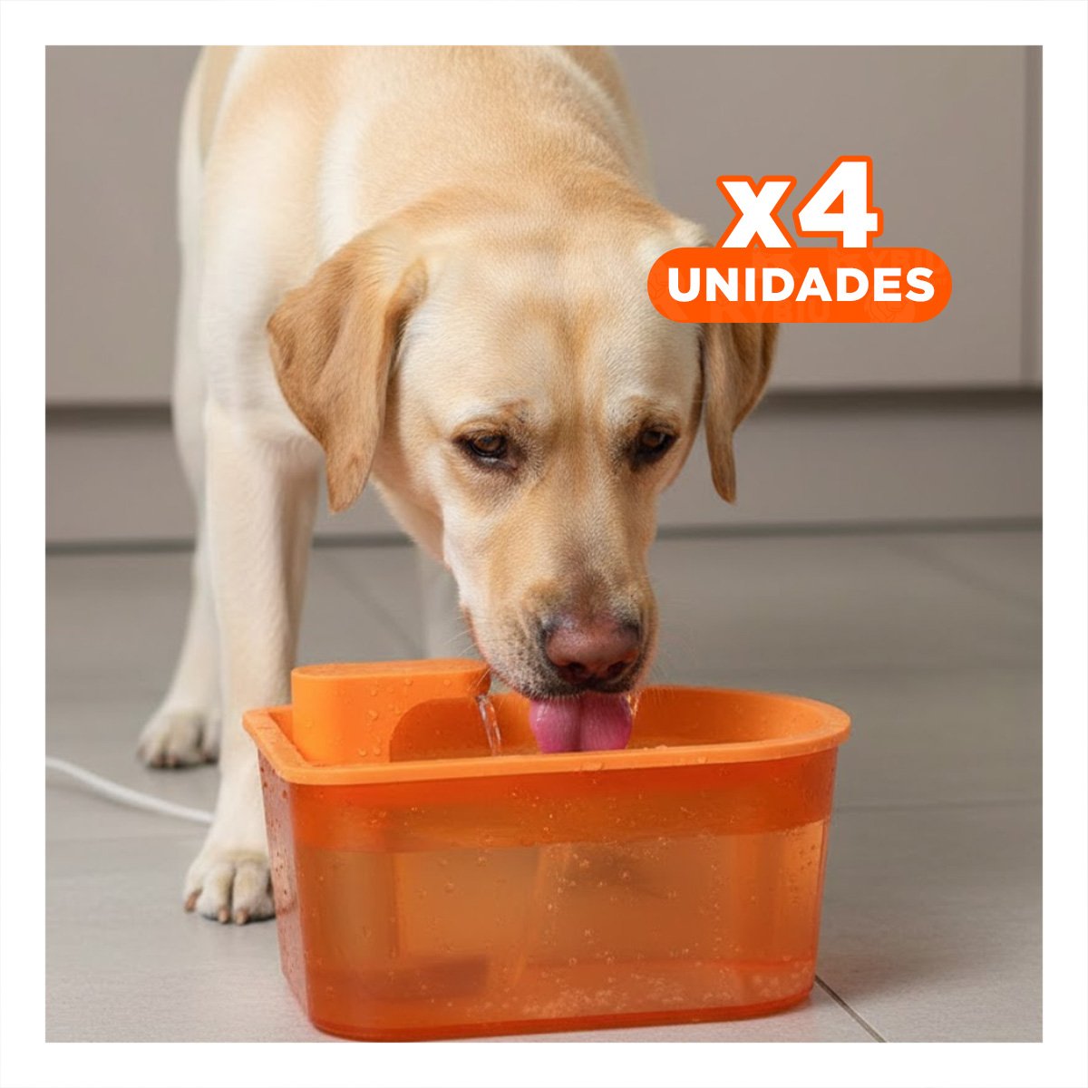 PACK4 BEBEDERO DE FORMATO ALARGADO ANARANJADO PARA EL CUIDADO DE SUS HIJOS - 1