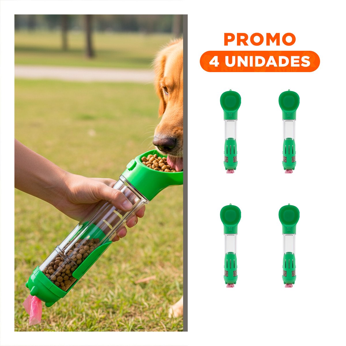 PACK4 BEBEDERO PORTATIL 4 EN 1 VERDE GRANDE PARA SUS PADRES Y SU COMODIDAD Y+REGALO STICKER - 1