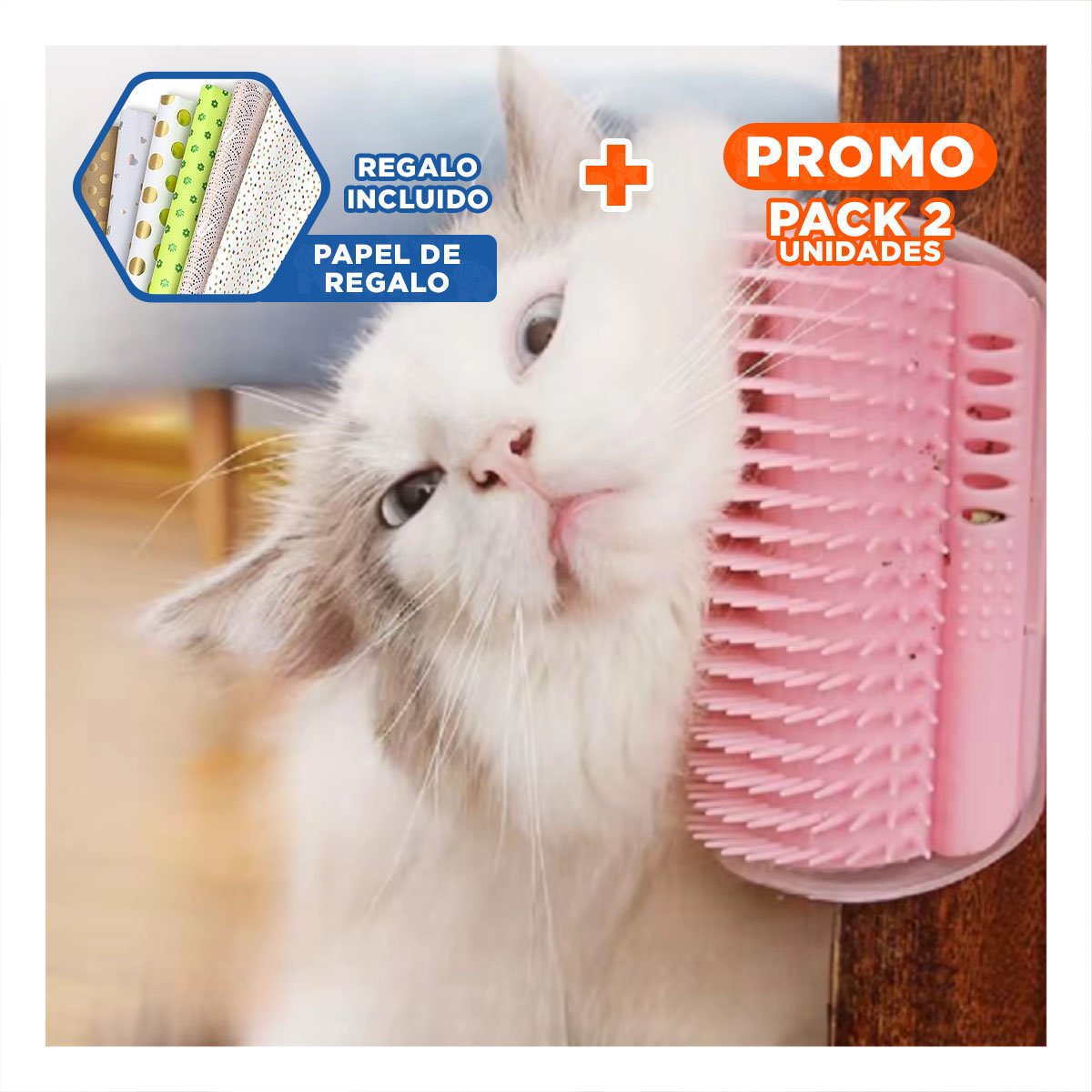 PACK2 RASCADOR ESQUINERO DE GATOS ROSADO MAS HIERBA DE UTILIDAD MUY PRACTICA Y+PAPEL REGALO - 1