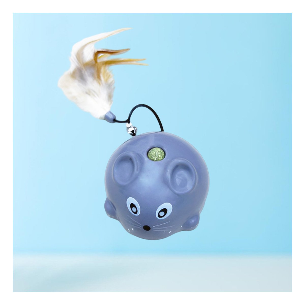 PACK6 ACCESORIO DE JUEGO RATON CON PLUMA PLOMO MUY SUAVE PARA SU MASCOTA Y+PAPEL REGALO - 2