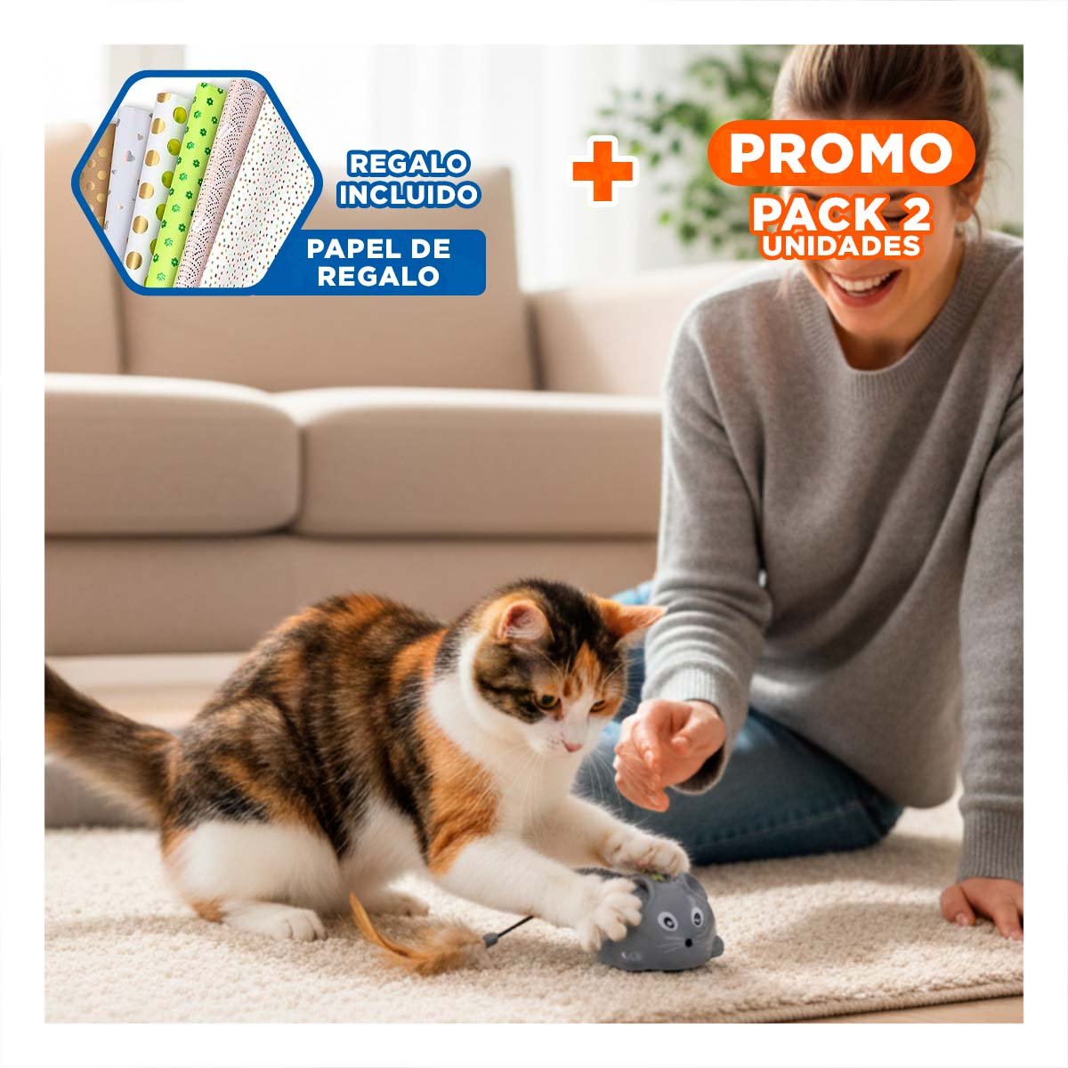 PACK2 JUGUETE CON MOVIMIENTO PLOMO MUY UTIL PARA UN CUIDADO CON CALMA Y+PAPEL REGALO - 1