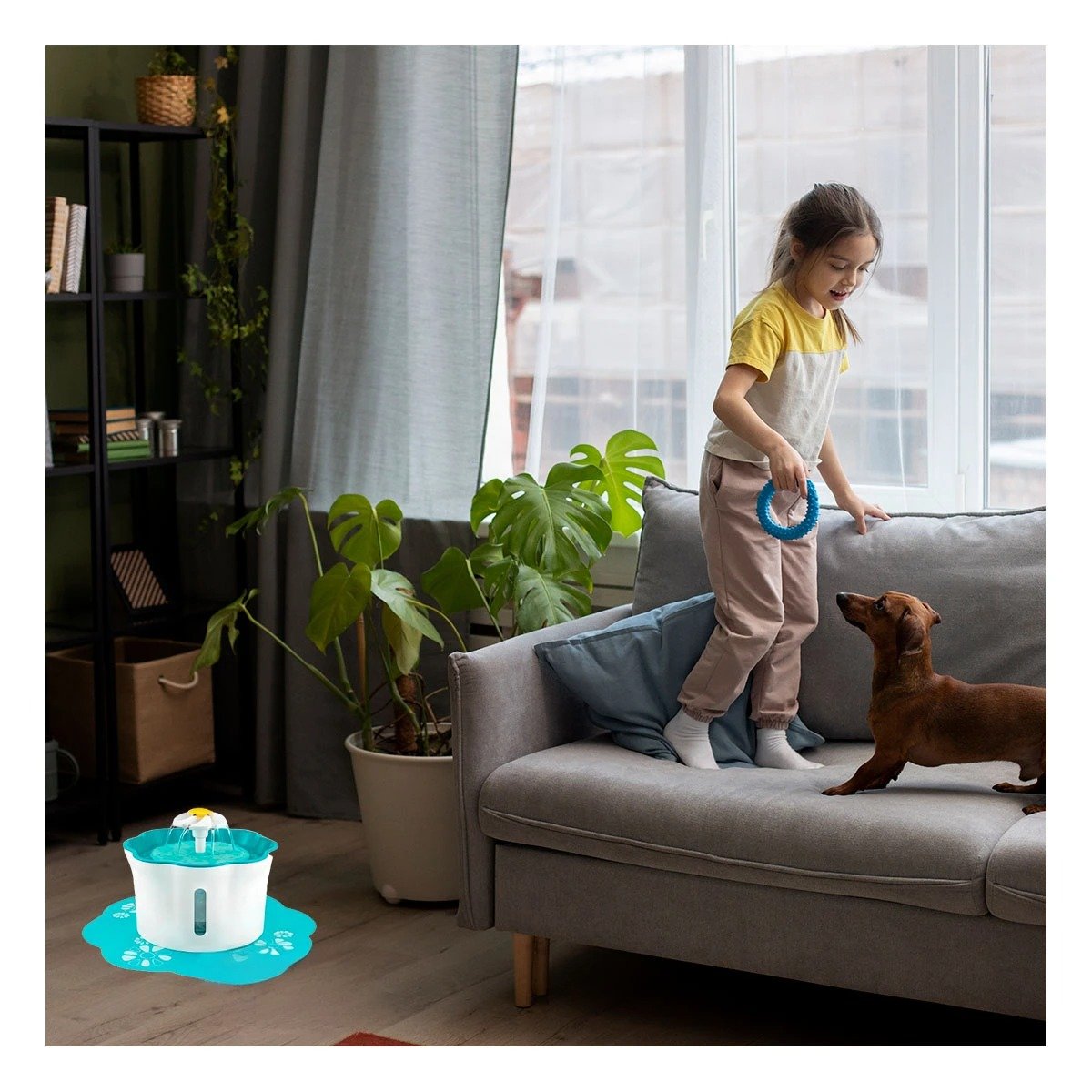 PACK4 BEBEDERO CON DISEÑO DE FLOR VERDE PARA EL CUIDADO DE SUS HIJOS - 3