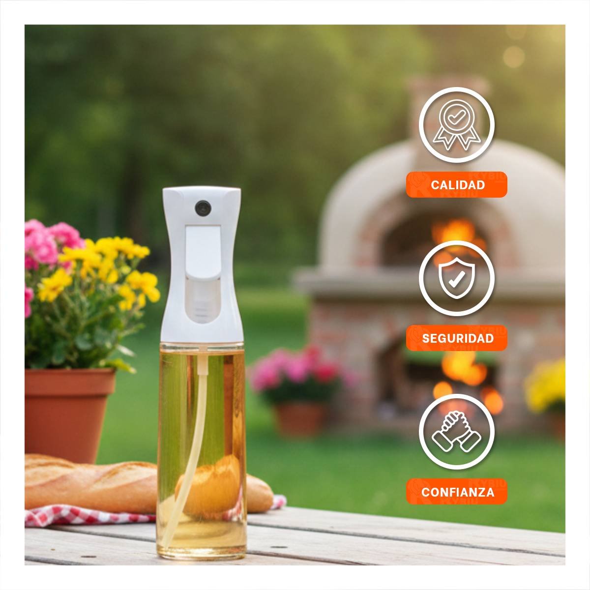 PULVERIZADOR DE VIDRIO BLANCO 220ML CON VISIBILIDAD TOTAL DE CONTENIDO - 3