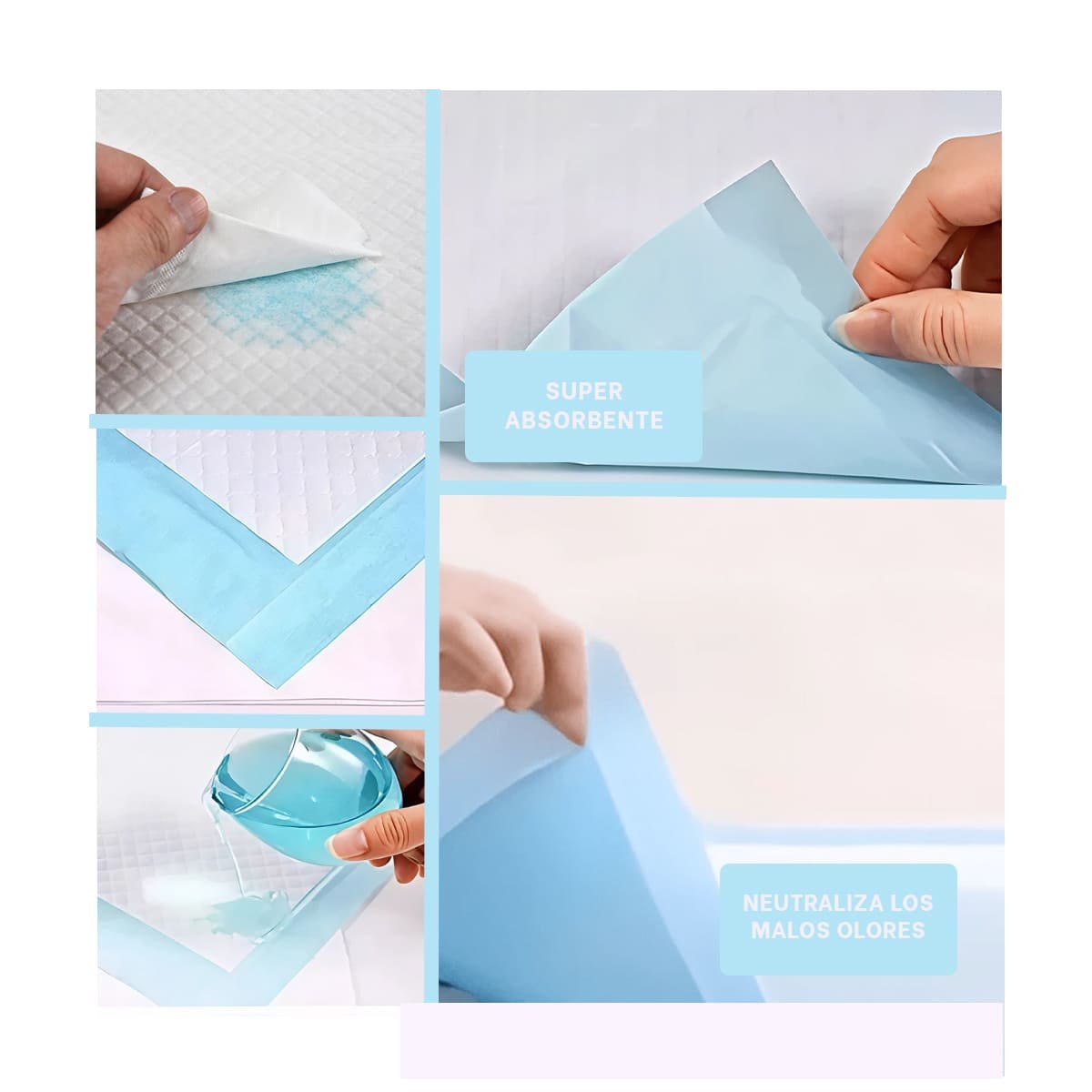 PACK2 PAÑAL DE PISO PET TALLA S CELESTE MUY UTIL PARA UN CUIDADO CON MUCHA CALMA Y+PAPEL REGALO - 3