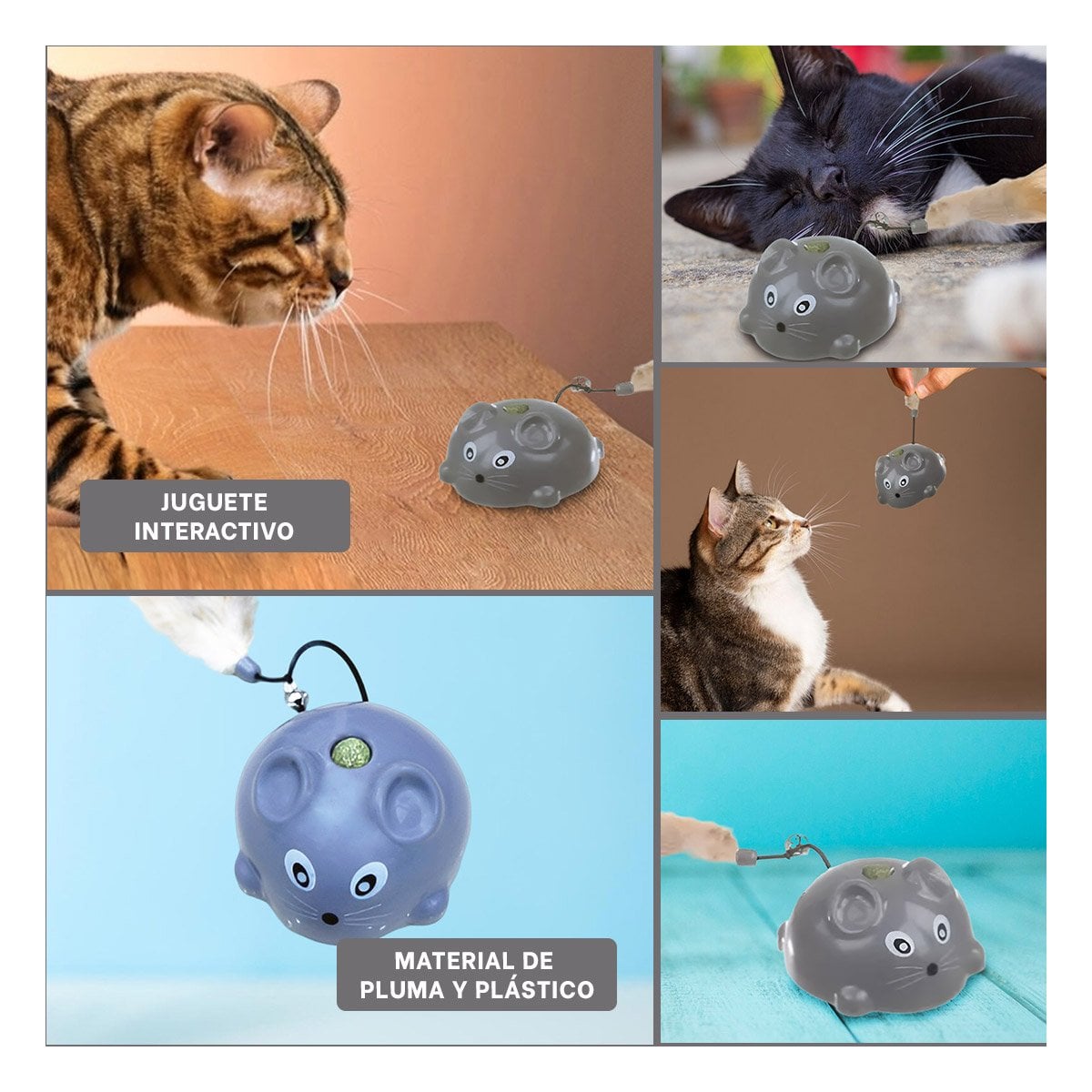 ACCESORIO DE JUEGO RATON CON PLUMA PLOMO PARA CASA CON MUCHA CALIDAD Y+POST IT - 1