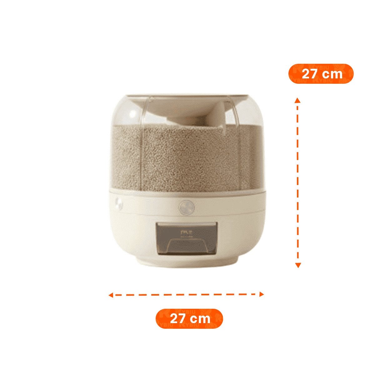 BASE DE DISPENSADOR DE GRANOS DE 27X27CM CREMA GIRATORIO PARA SERVIR ALIMENTOS - 4