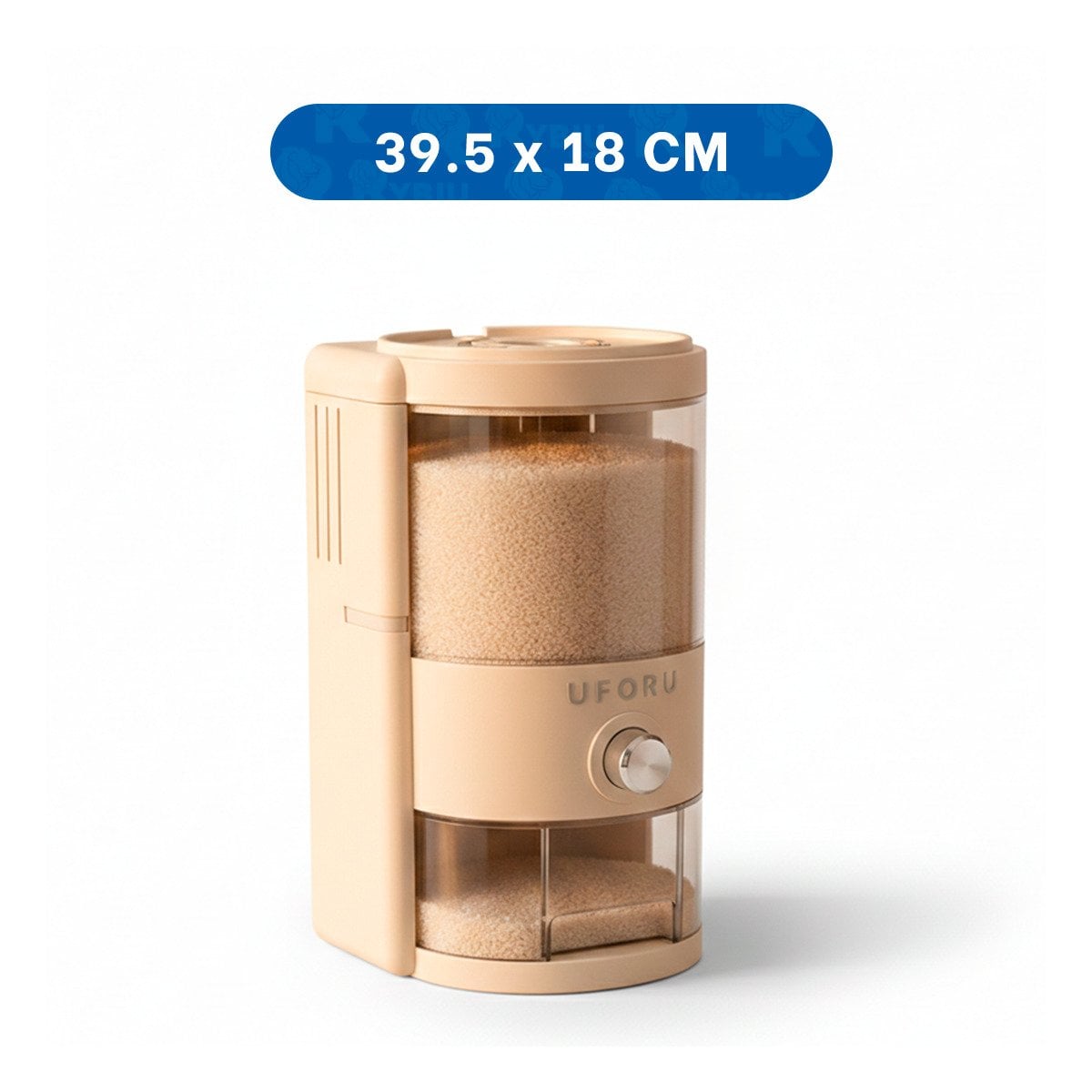 PACK6 RECIPIENTE 10L DE GRANOS TRANSPARENTE Y CREMA PARA COCINA Y COMEDOR Y+REGALO STICKER - 4