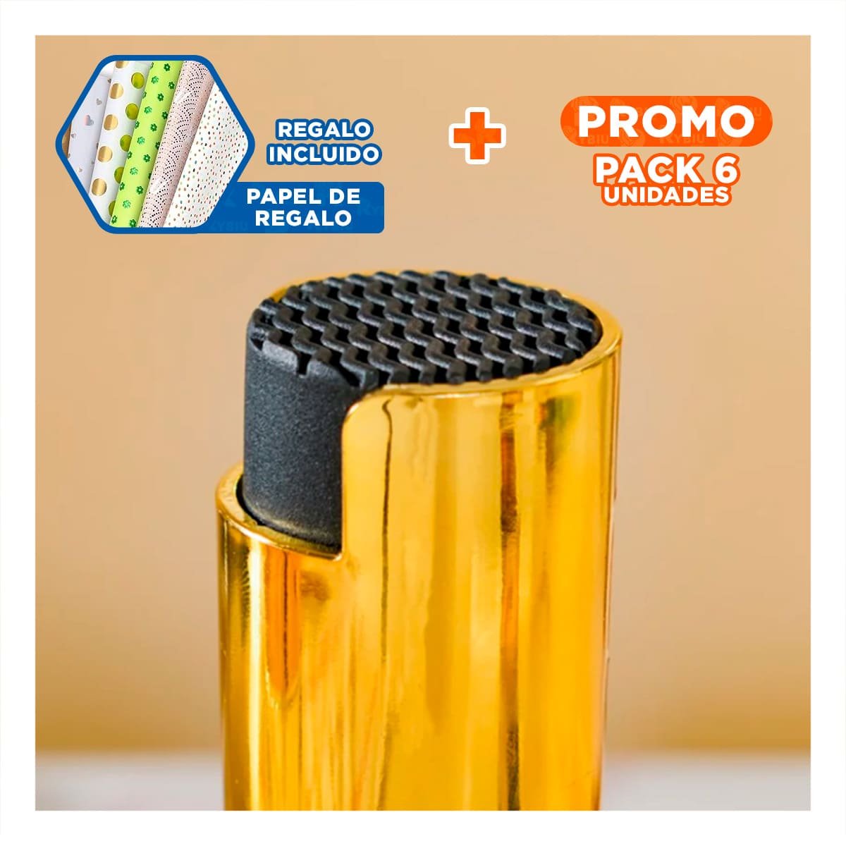 PACK6 DISPENSADOR DE ACEITE DORADO 100ML PARA UN AMBIENTE CON MUCHA ARMONIA Y+PAPEL REGALO - 1