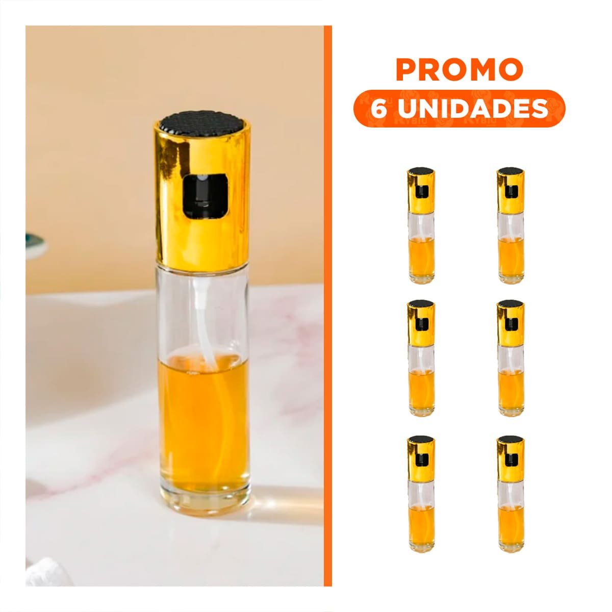 PACK6 DISPENSADOR DE ACEITE DORADO 100ML PARA LA COMODIDAD DE LOS PADRES - 1