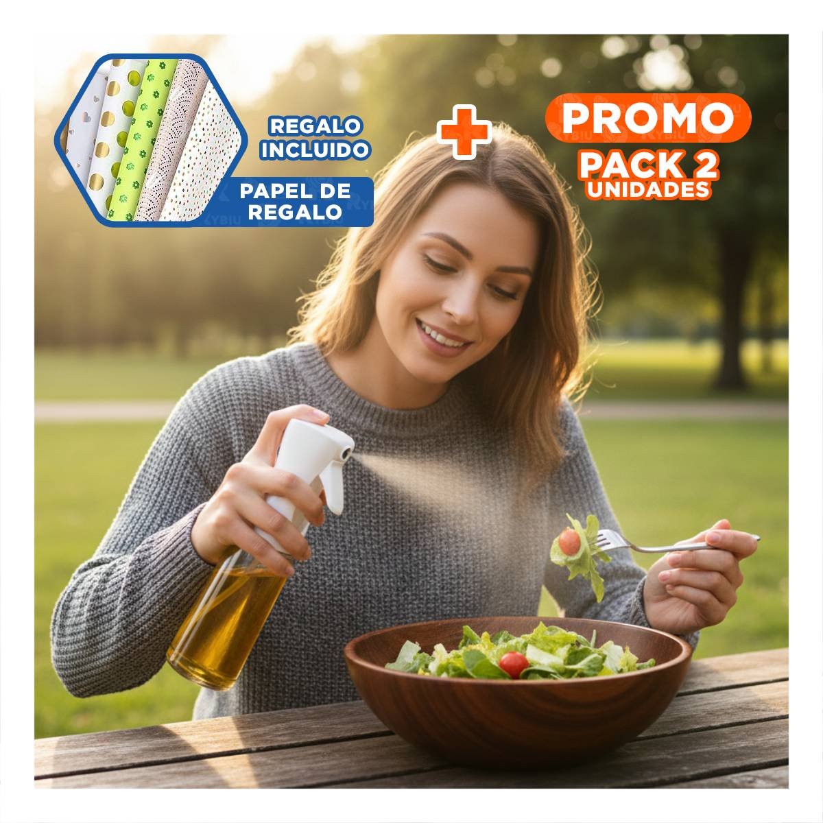 PACK2 DISPENSADOR DE ACEITE BLANCO 220ML PARA UNA TARDE DE ORDEN EN FAMILIA Y+PAPEL REGALO - 1