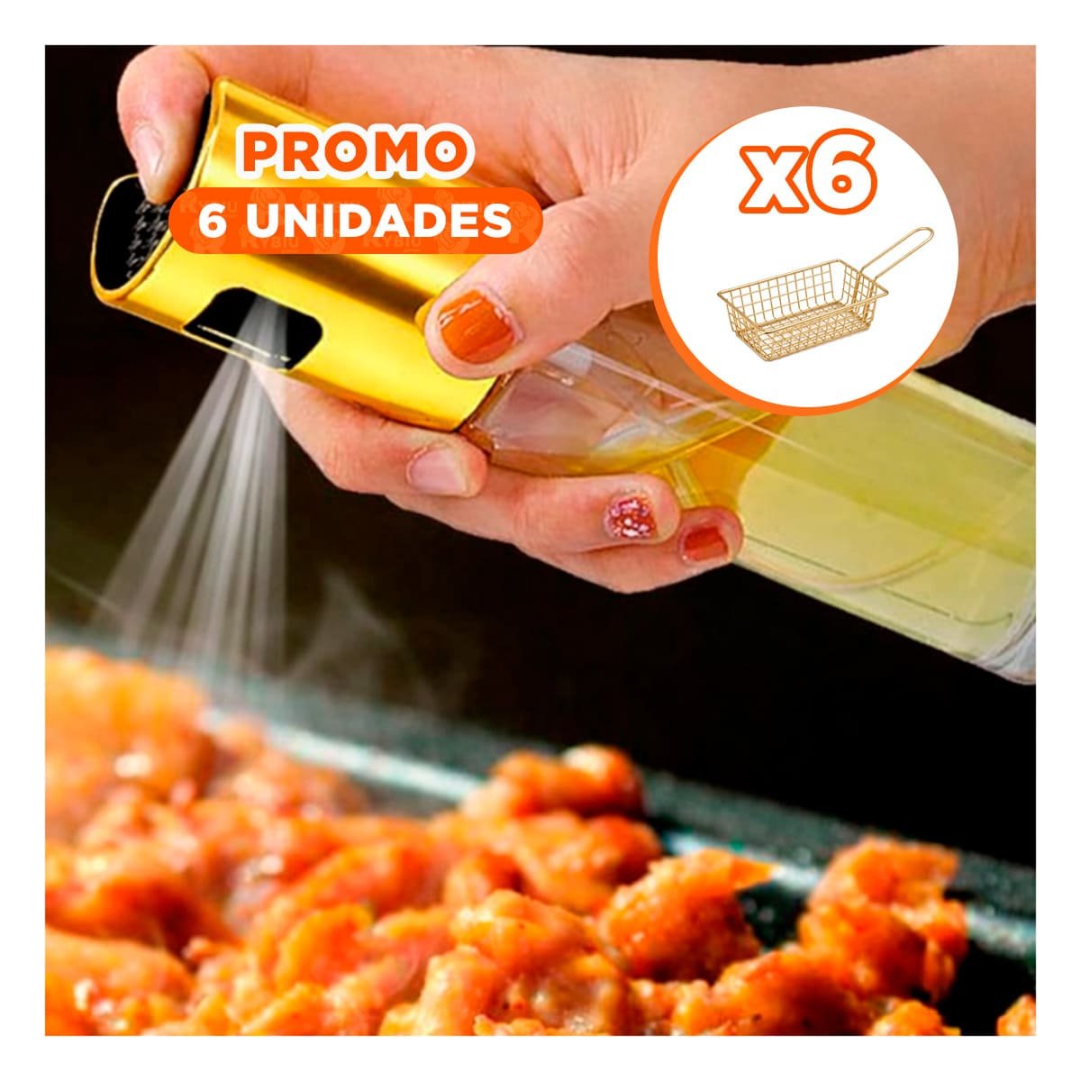 PACK6 ACEITERO EN SPRAY DORADO 100ML CON BOTELLA DE VIDRIO PARA ENSALADAS Y+REGALO STICKER - 1