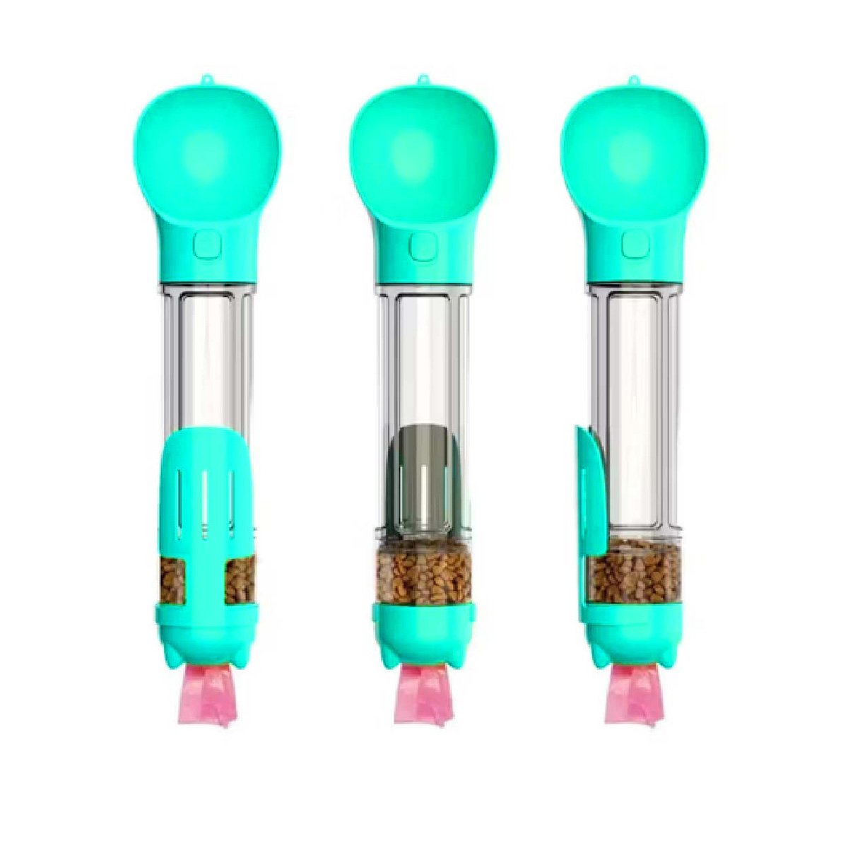 PACK4 BOTELLA 4 EN 1 DISPENSADOR CON BOLSITA CELESTE GRANDE MUY ACTIVO DE PASEO Y+PAPEL REGALO - 3