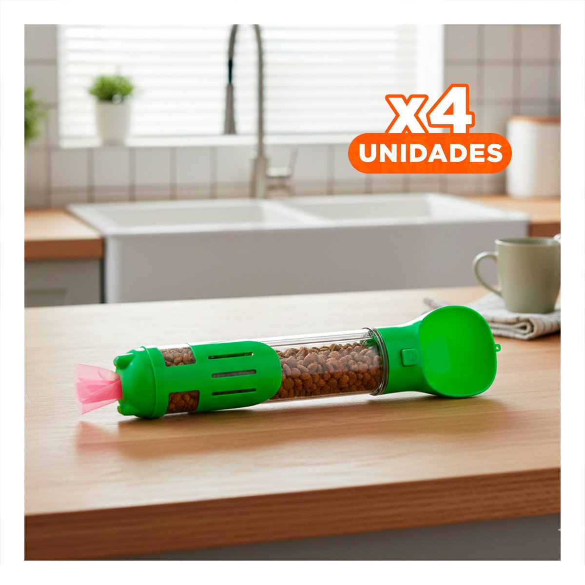PACK4 ACCESORIO MULTIFUNCION 4 EN 1 VERDE GRANDE PARA SUS HIJOS Y SUS PERROS - 1