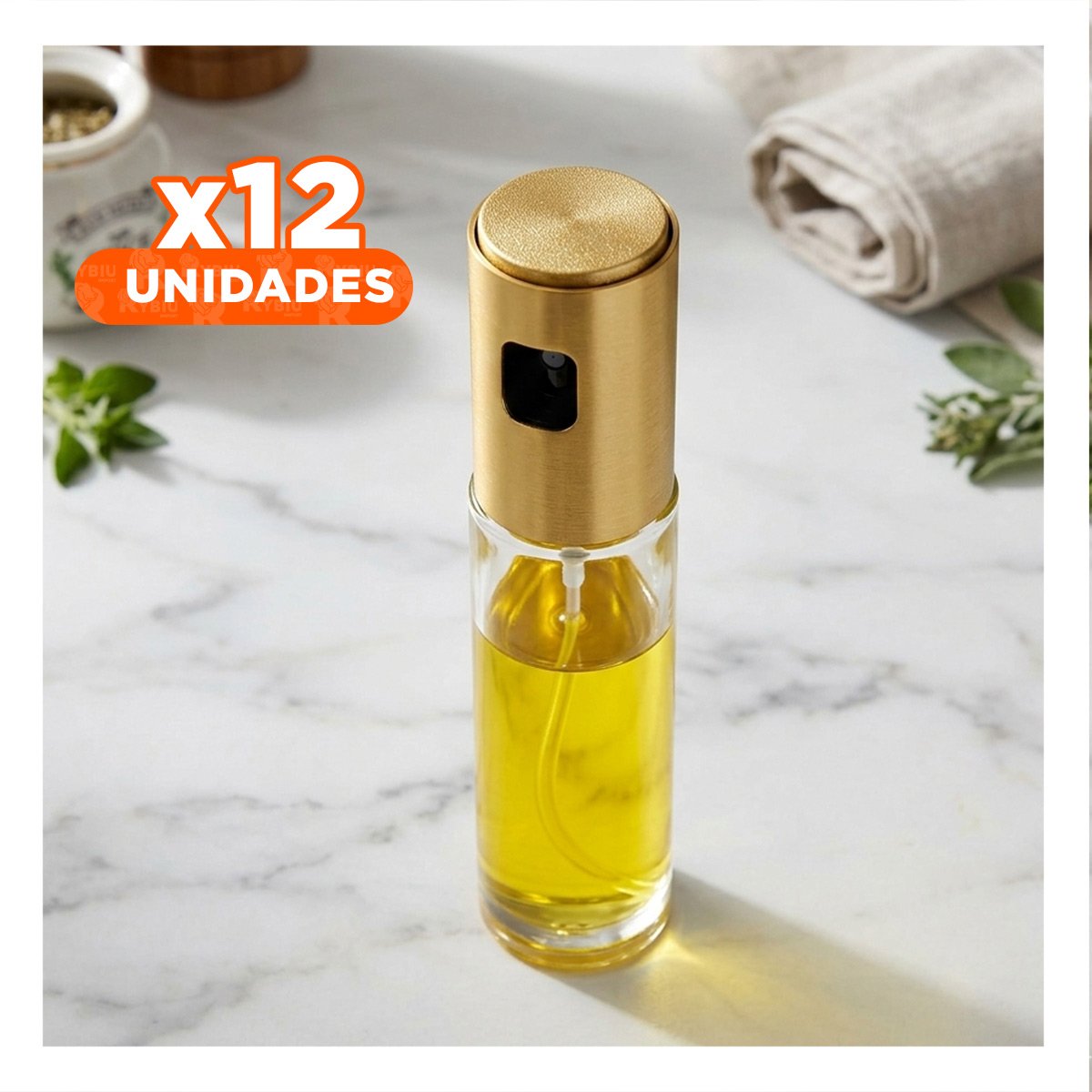 PACK12 ACEITERO EN SPRAY DORADO 100ML CON BOTELLA DE VIDRIO PARA LA PARRILLA - 1