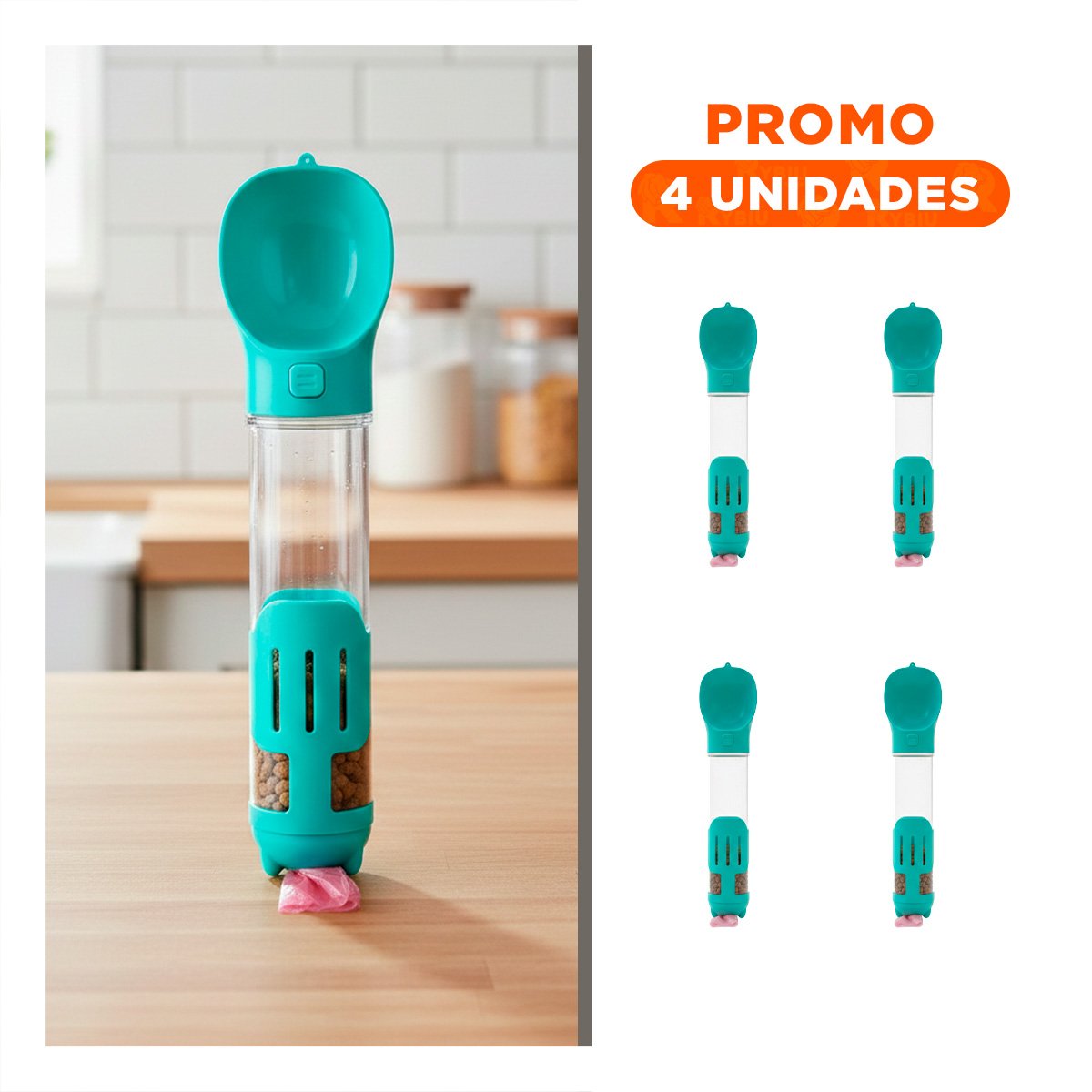 PACK4 BEBEDERO PORTATIL 4 EN 1 CELESTE GRANDE PARA SUS PADRES Y SU COMODIDAD Y+REGALO STICKER - 1