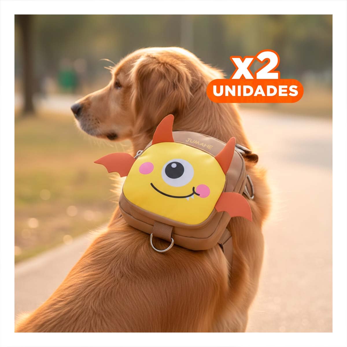 PACK2 MORRAL PARA MASCOTA MOSTAZA DE MURCIELAGO DE GRAN CLASE PARA AVENTURAS Y+REGALO STICKER - 1