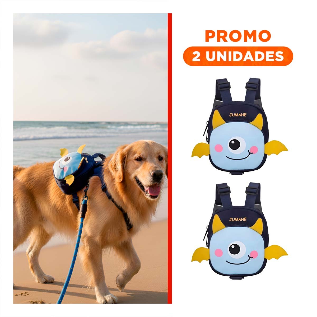 PACK2 ARNES DE ESPALDA AZUL DE MURCIELAGO DE GRAN BRILLO PARA UNA VISTA - 1