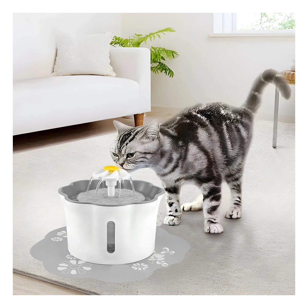 PACK4 FUENTE DE AGUA FLOR PET PLOMO DE PLASTICO MUY ACTIVO Y+PAPEL REGALO - 2
