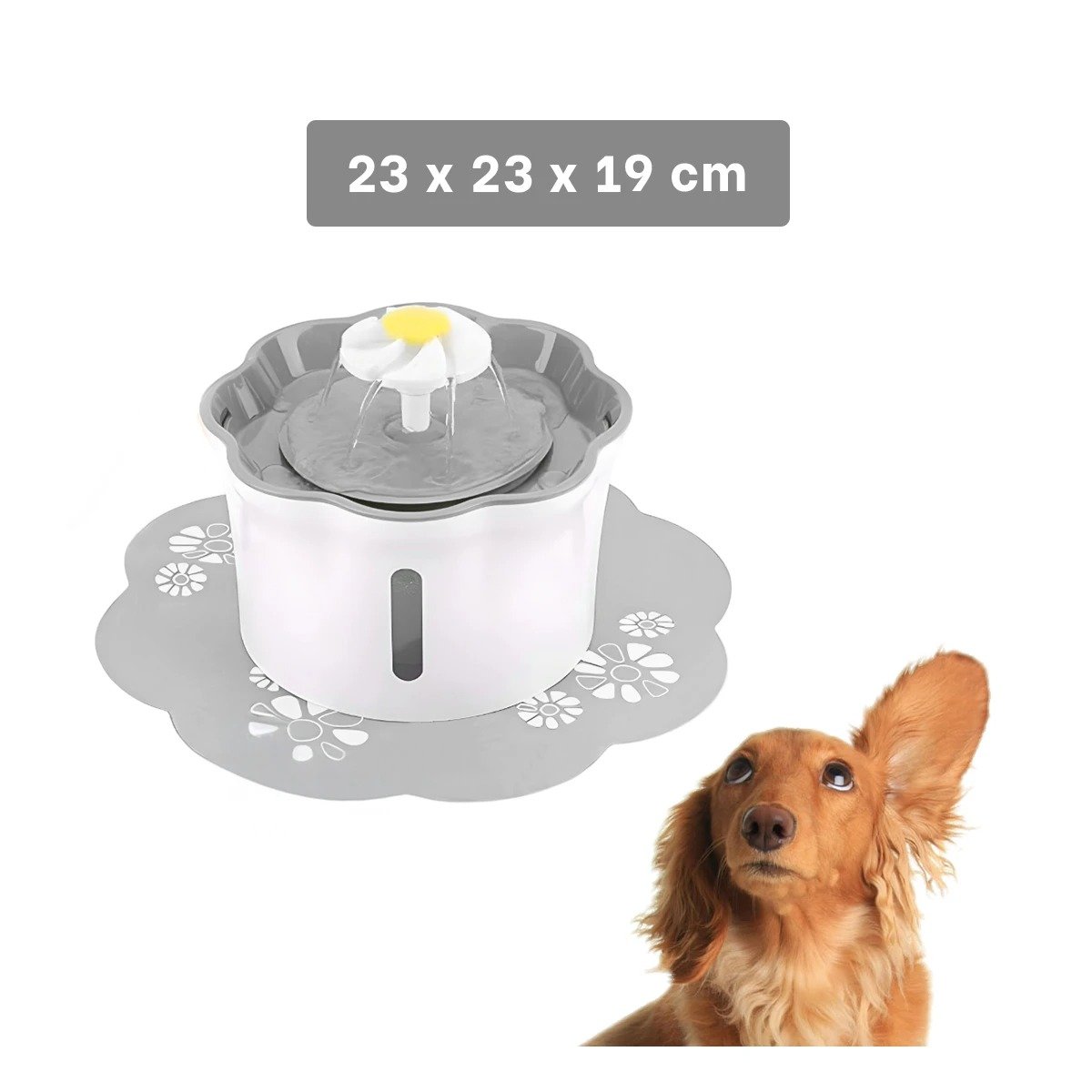 PACK4 FUENTE DE AGUA FLOR PET PLOMO DE PLASTICO MUY ACTIVO Y+PAPEL REGALO - 4