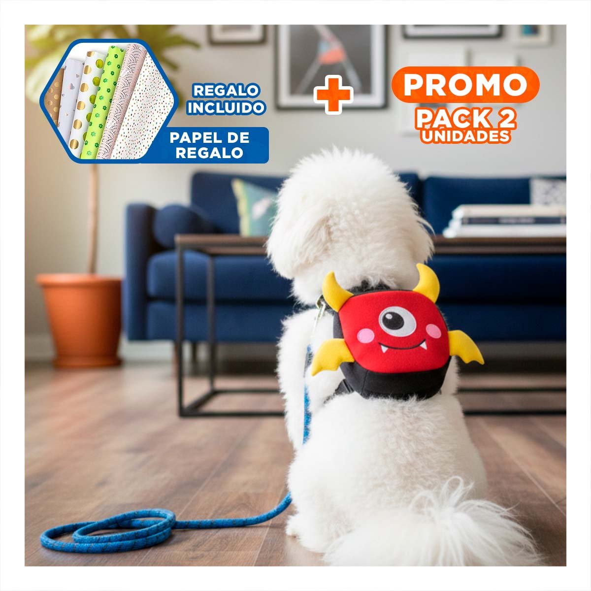 PACK2 MOCHILA PEQUEÑA PARA MASCOTA COLOR NEGRO DE MURCIELAGO MUY UTIL REAL Y+PAPEL REGALO - 1