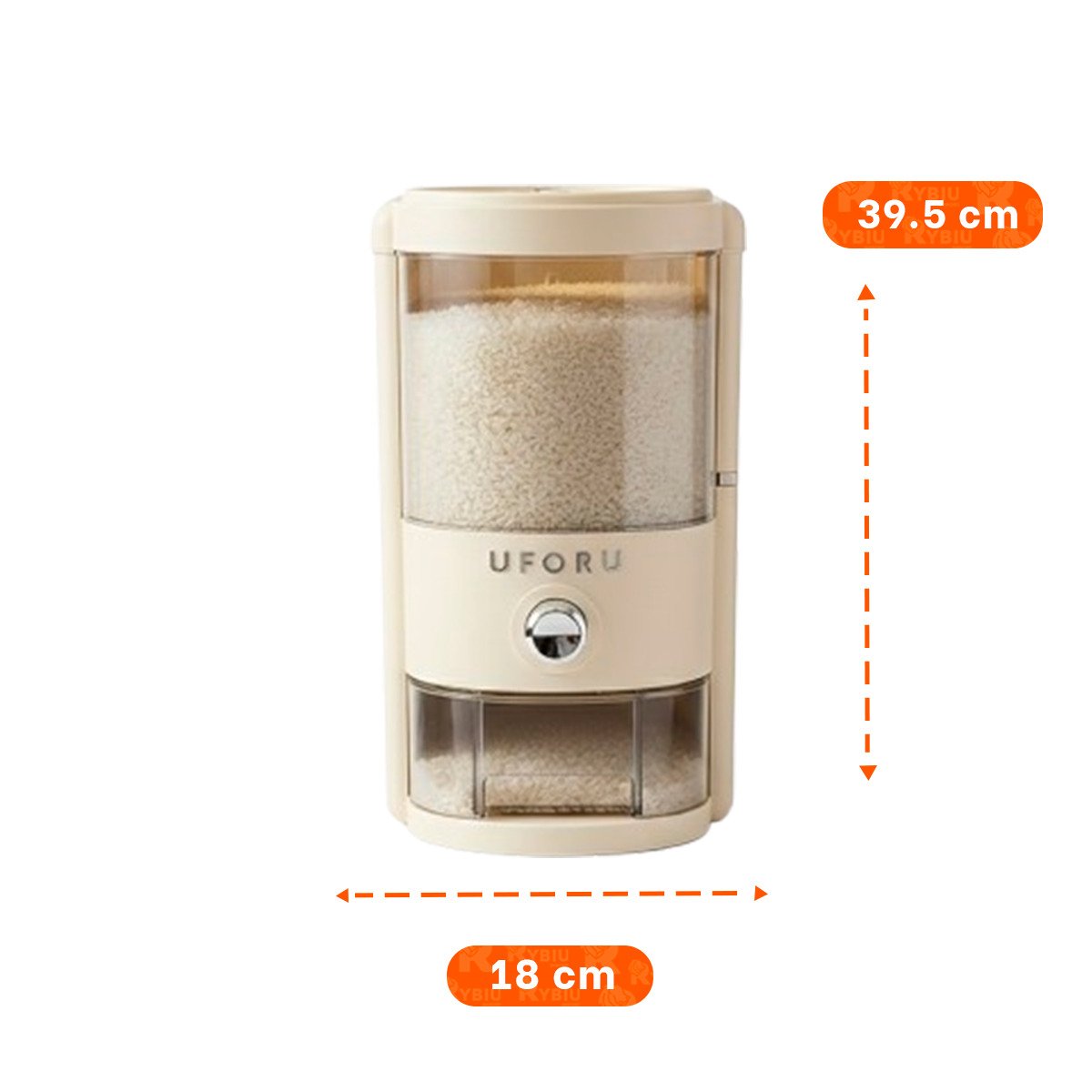 PACK2 CONTENEDOR DE GRANOS 10L COLOR CREMA Y TRANSPARENTE FUNCIONAL Y DECORATIVO Y+PAPEL REGALO - 4