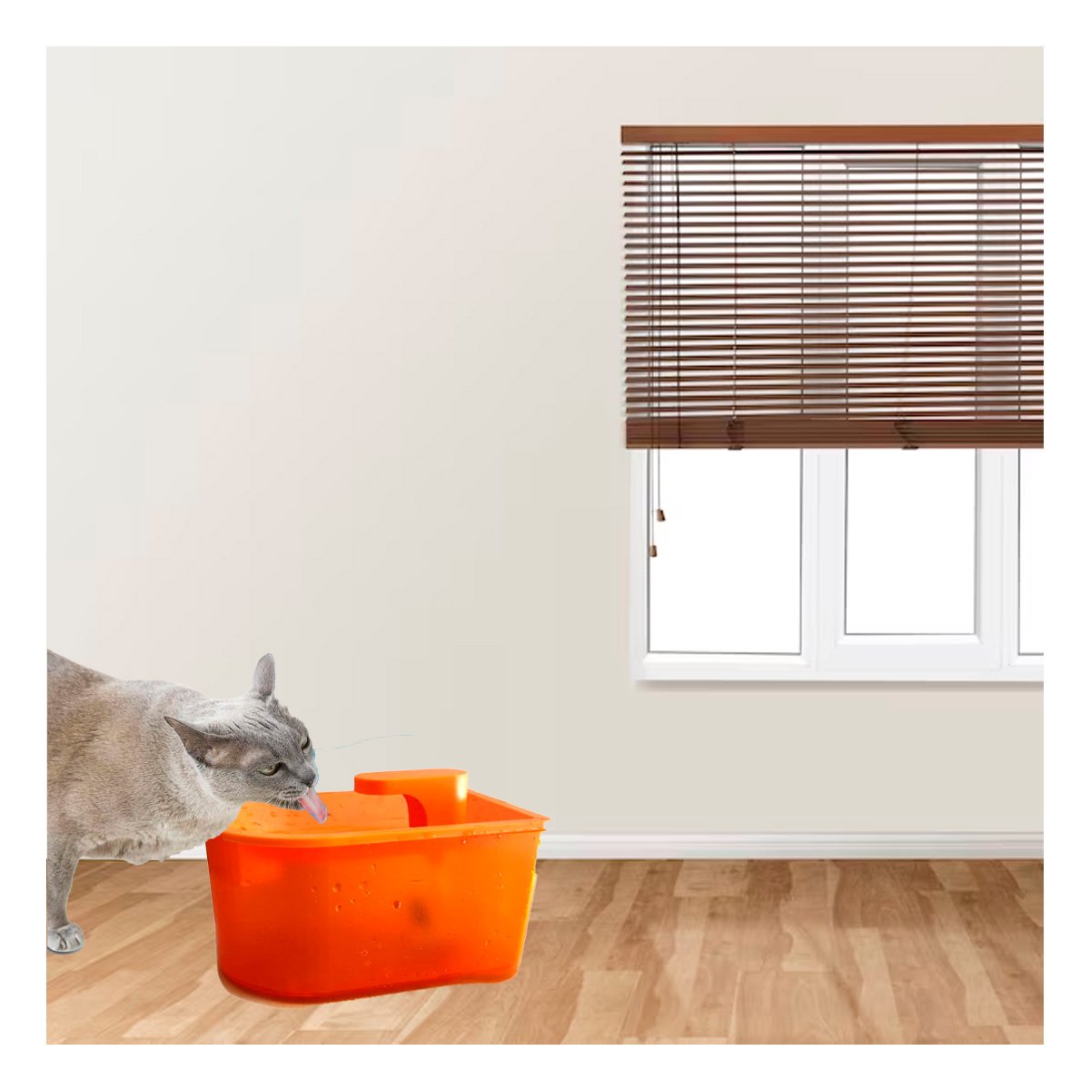 PACK2 FUENTE RECTANGULAR PET ANARANJADO DE PLASTICO MUY UTIL Y+PAPEL REGALO - 5