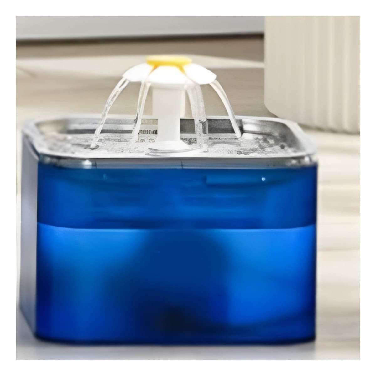 BEBEDERO PARA MASCOTA AZUL EN ACERO INOXIDABLE CUADRADO PET Y+PAPEL REGALO - 2