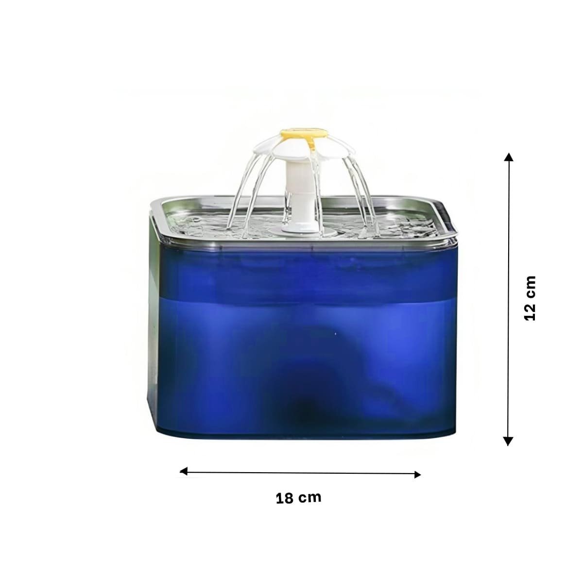 BEBEDERO PARA MASCOTA AZUL EN ACERO INOXIDABLE CUADRADO PET Y+PAPEL REGALO - 4