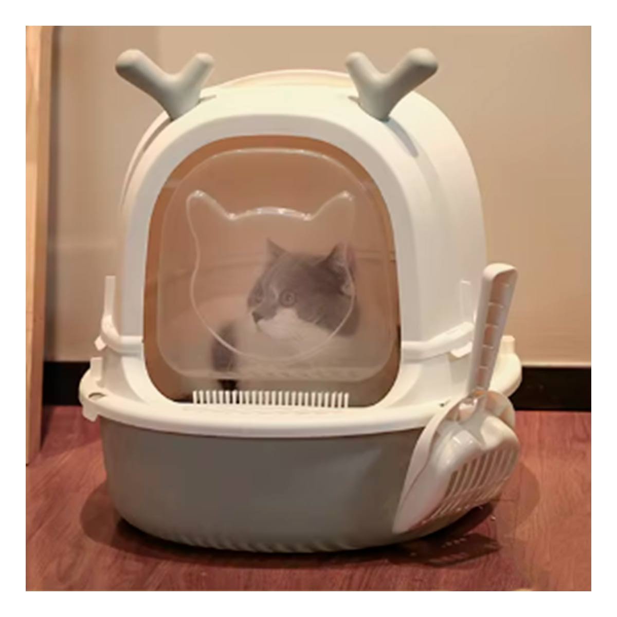 PACK2 CAJA GRANDE PARA GATO RENO 2 EN 1 CON PALA CASA Y+REGALO STICKER - 5