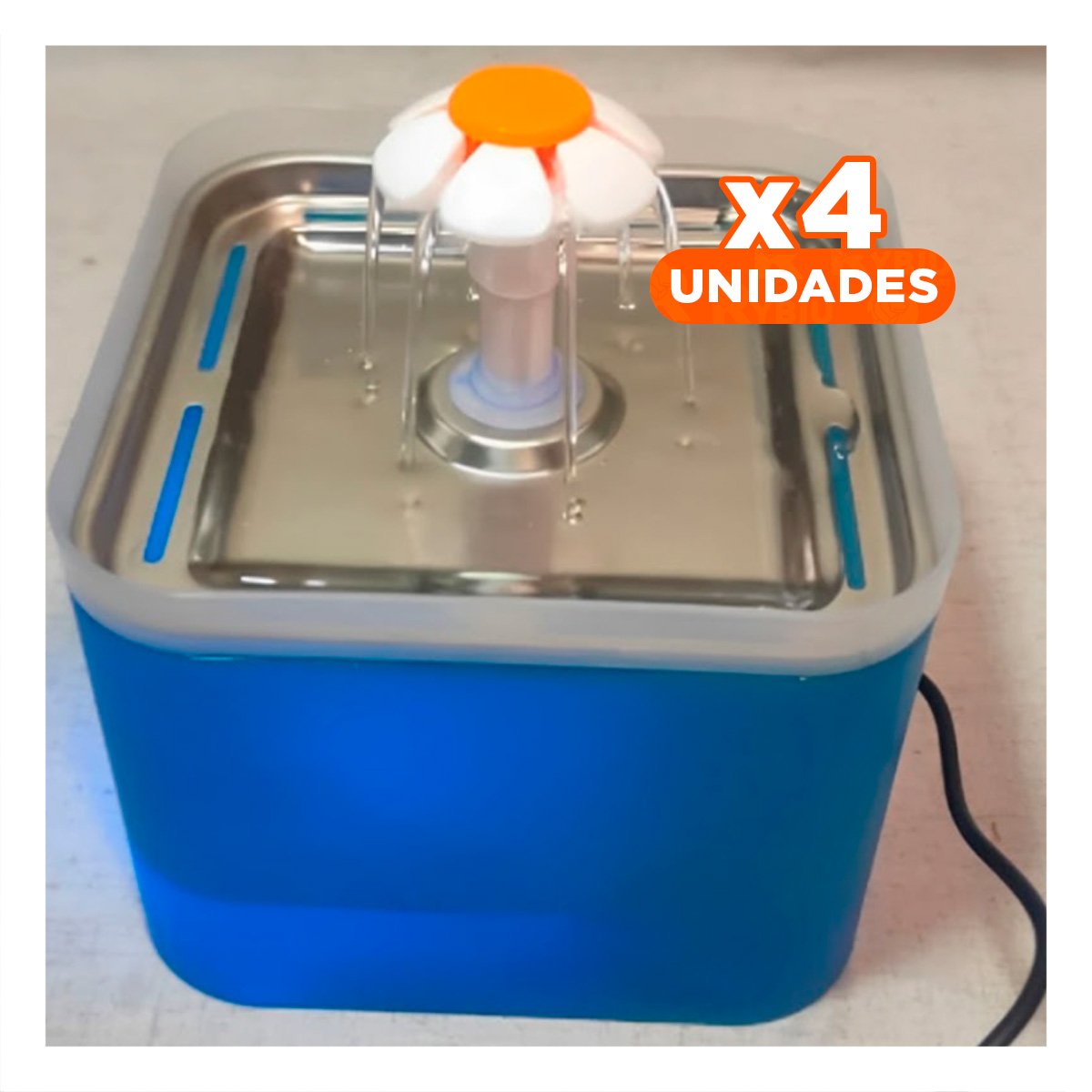 PACK4 SISTEMA DE AGUA AZUL PARA PERRO Y GATO EN ACERO INOXIDABLE - 1