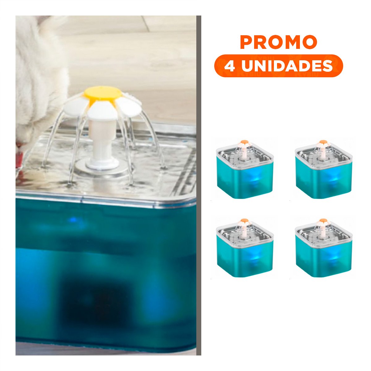 PACK4 DISPENSADOR ELECTRICO VERDE CUADRADO PET EN ACERO INOXIDABLE Y+REGALO STICKER - 1