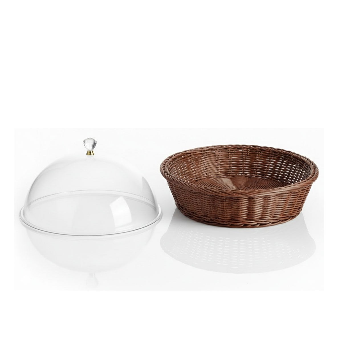 BASE 31X23CM TEJIDA CUPULA COLOR MARRON DE PLASTICO PARA MESA HOGAR Y+LIGAS REGALO - 3