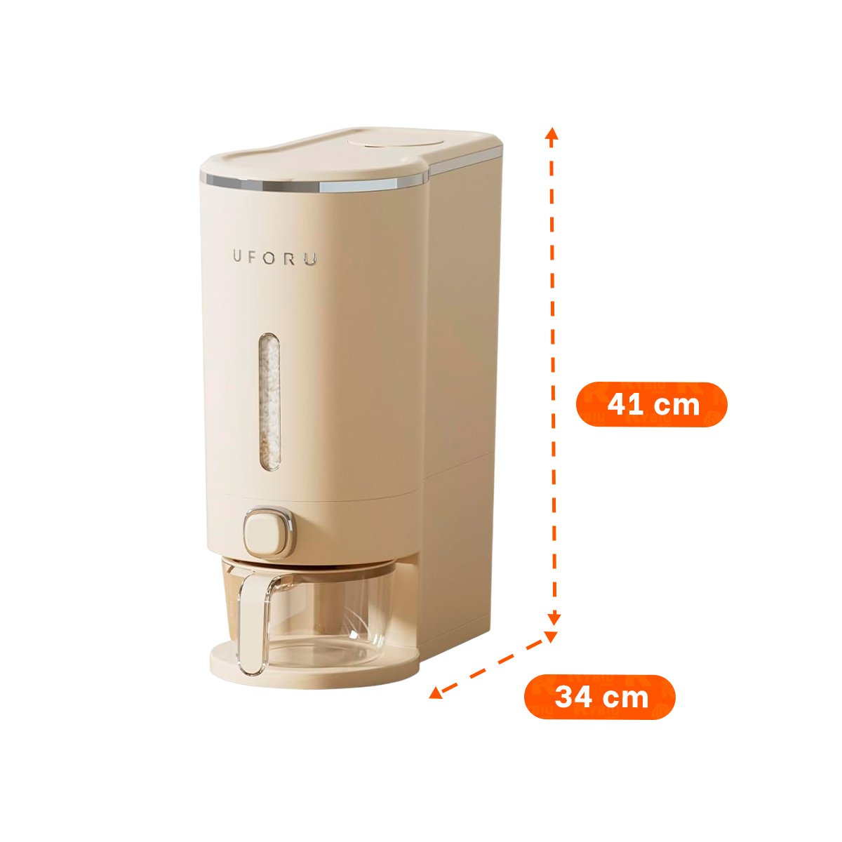 PACK2 CONTENEDOR DE GRANOS 10L COLOR CREMA Y PLATEADO FUNCIONAL Y DECORATIVO Y+PAPEL REGALO - 4