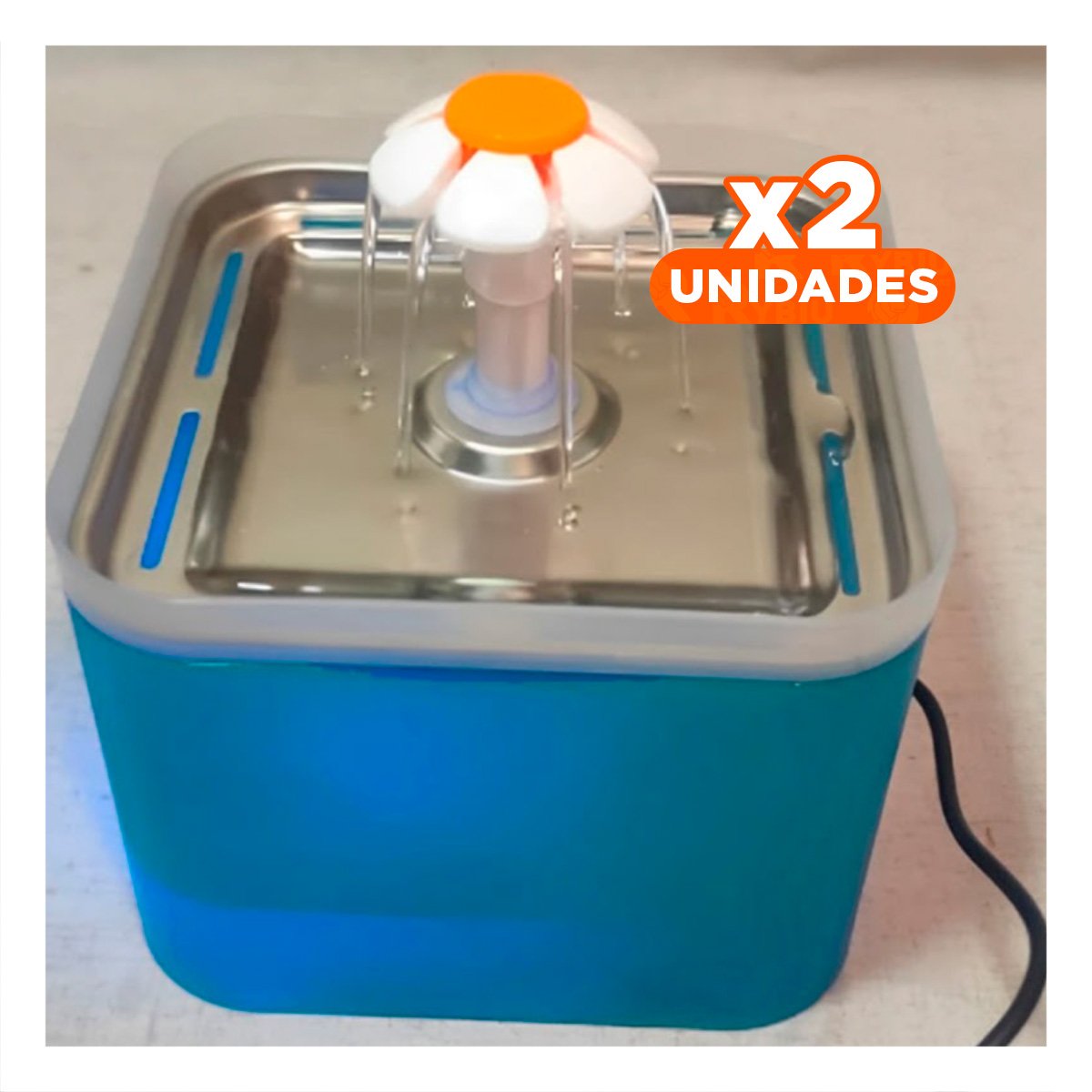 PACK2 ESTACION DE AGUA VERDE PARA PERRO Y GATO EN ACERO INOXIDABLE Y+REGALO STICKER - 1