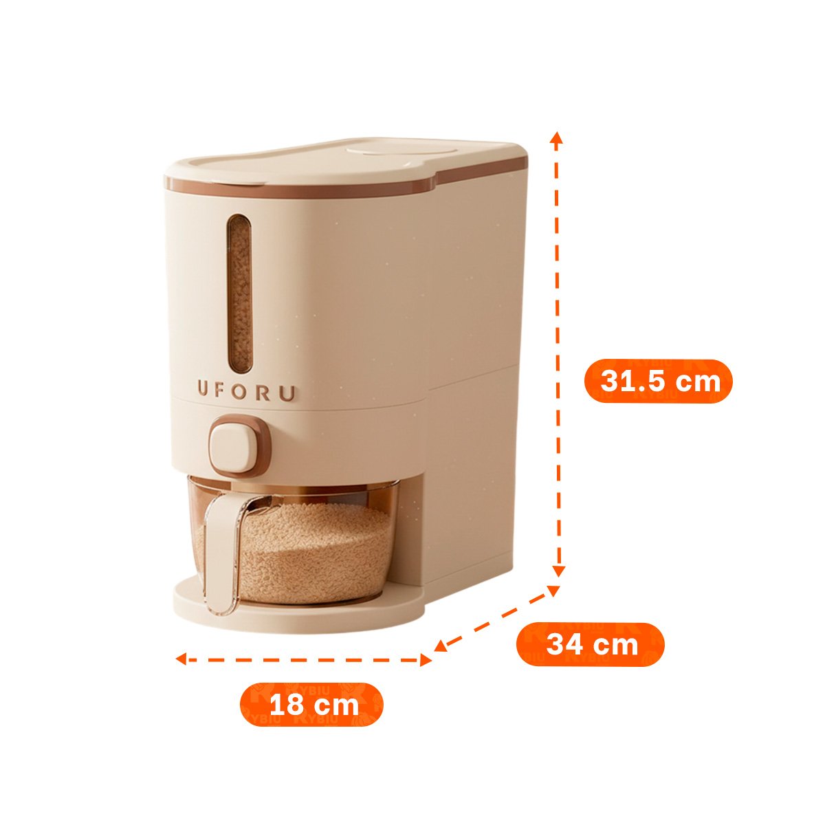 PACK2 CONTENEDOR DE GRANOS 5L COLOR CREMA Y MARRON FUNCIONAL Y DECORATIVO Y+PAPEL REGALO - 4