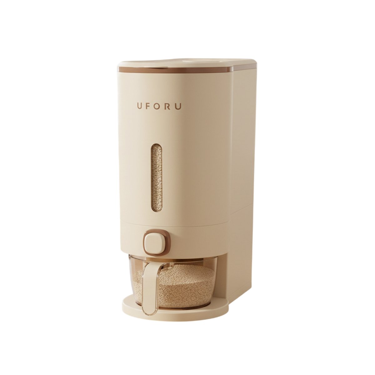 PACK2 CONTENEDOR 10L MARRON Y CREMA PARA GRANOS DISPENSADOR HOGAR Y+REGALO STICKER - 2