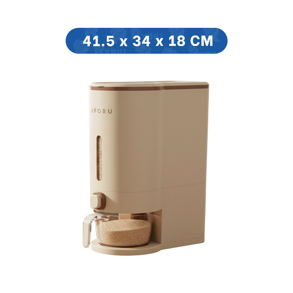 PACK2 CONTENEDOR 10L MARRON Y CREMA PARA GRANOS DISPENSADOR HOGAR Y+REGALO STICKER - 4