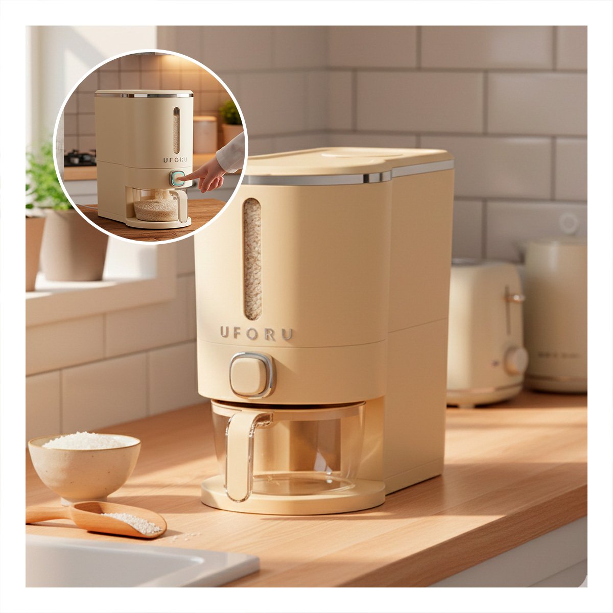 PACK6 RECIPIENTE DE DISPENSADOR COLOR CREMA Y PLATEADO 5L FUNCIONAL Y+PAPEL REGALO - 2