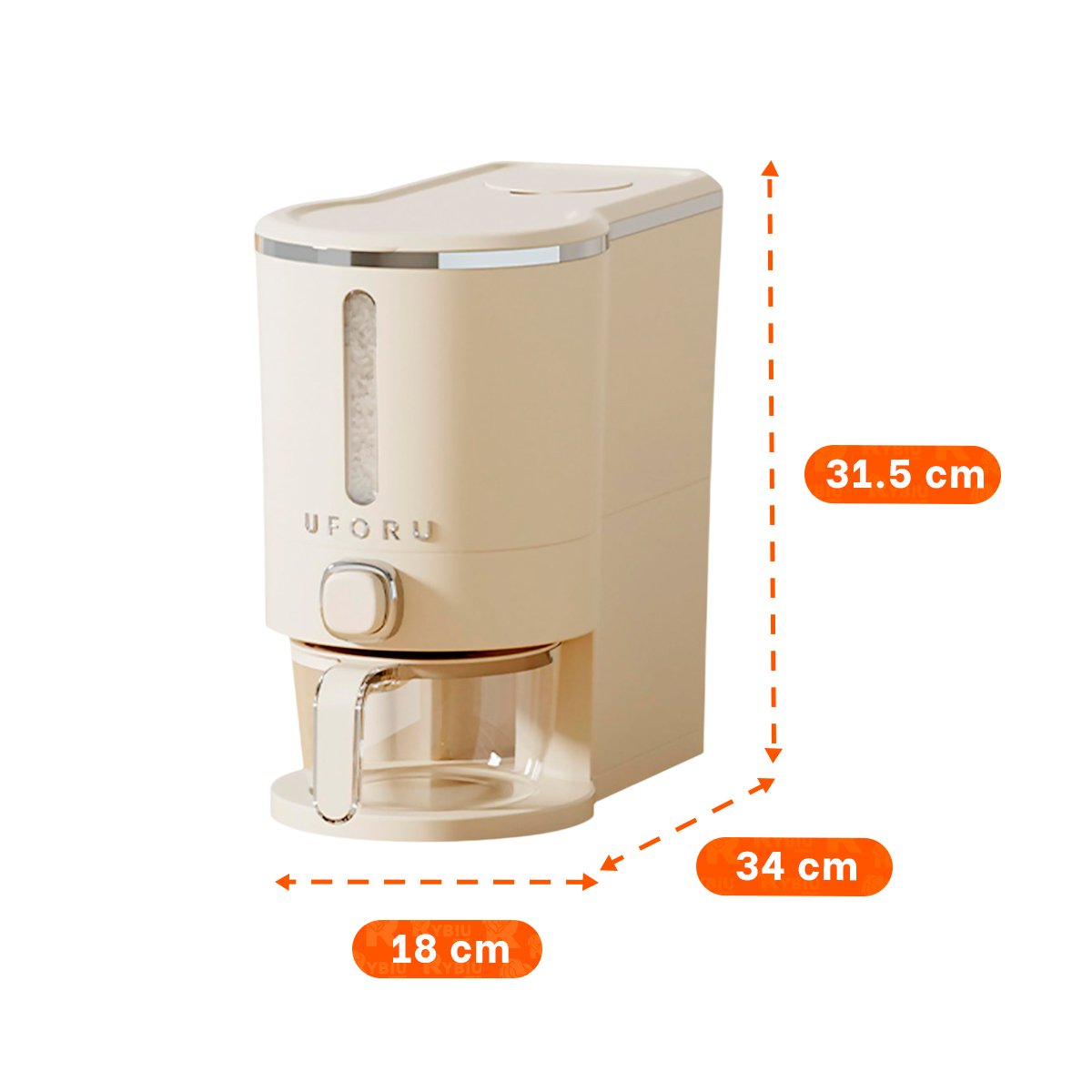 PACK6 RECIPIENTE DE DISPENSADOR COLOR CREMA Y PLATEADO 5L FUNCIONAL Y+PAPEL REGALO - 4