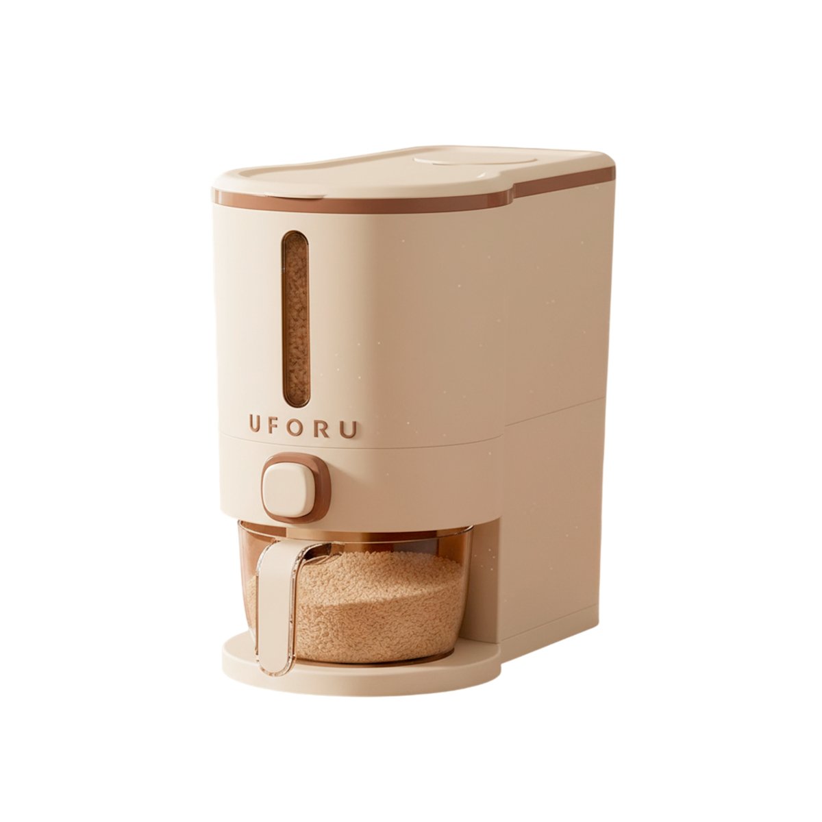 BASE 5L DE COLOR CREMA Y MARRON PARA DISPENSADOR DE GRANOS DECORATIVA Y+PAPEL REGALO - 1