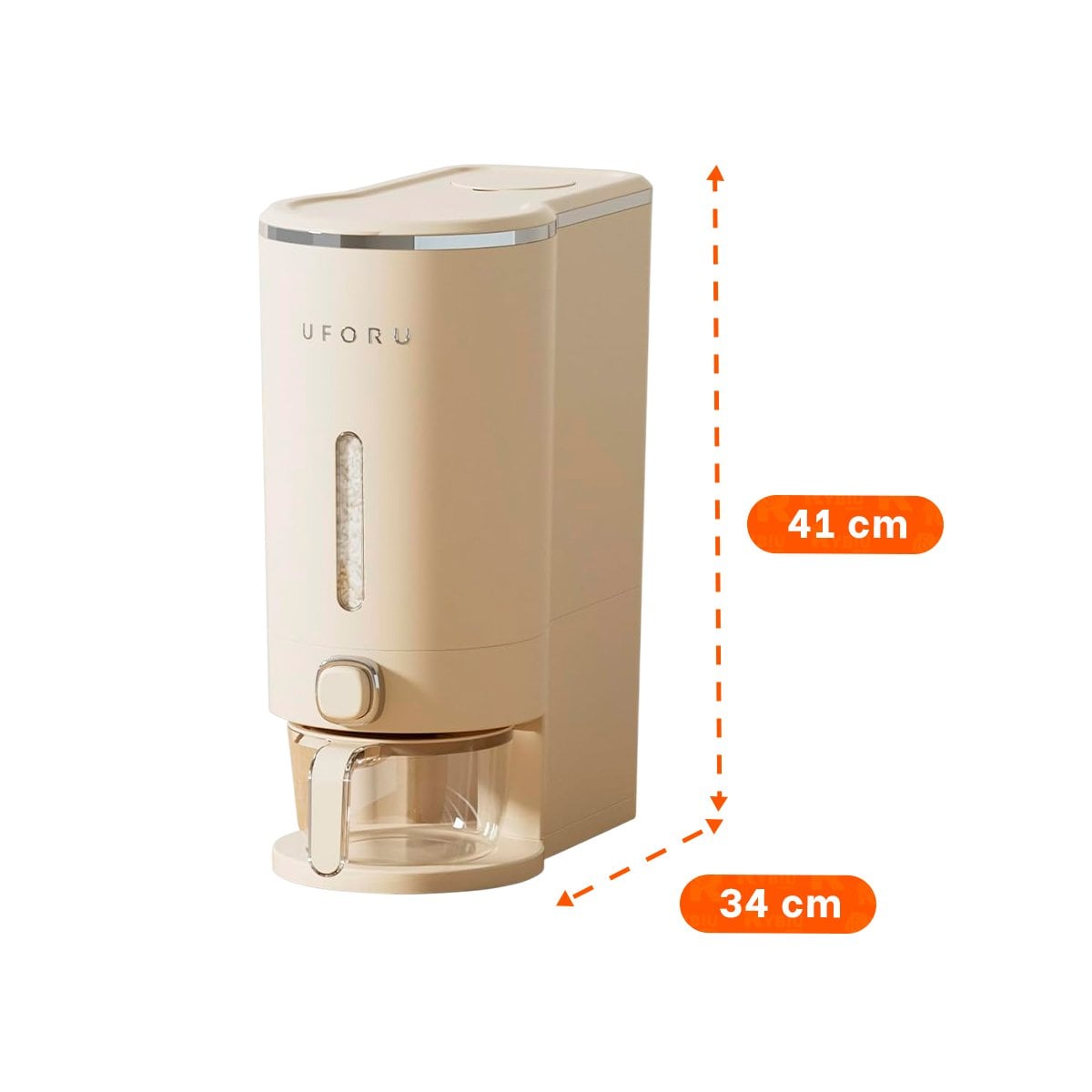 BASE DE DISPENSADOR DE COLOR CREMA Y PLATEADO 10L PARA MESA COMEDOR Y+REGALO STICKER - 4