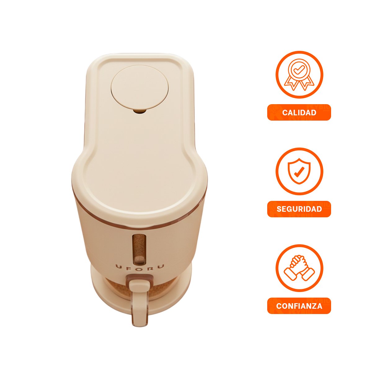 BASE DE DISPENSADOR DE GRANOS MARRON Y CREMA 5L PARA SERVIR ALIMENTOS - 3