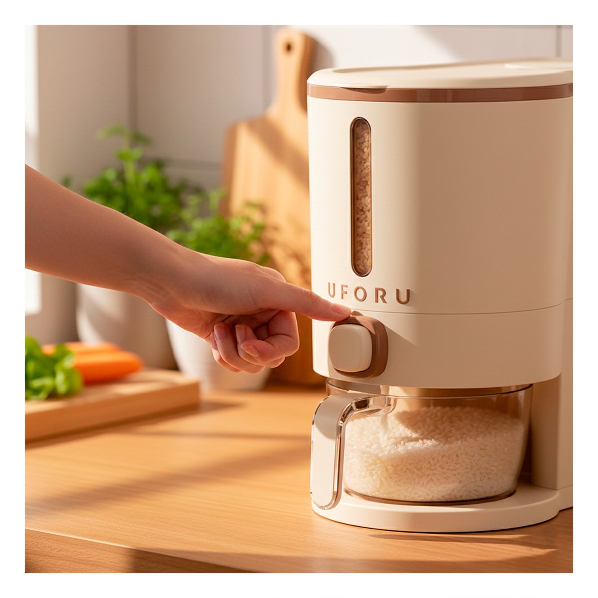 BASE DE DISPENSADOR DE GRANOS 5L CREMA MARRON PARA COCINA Y+POST IT - 3
