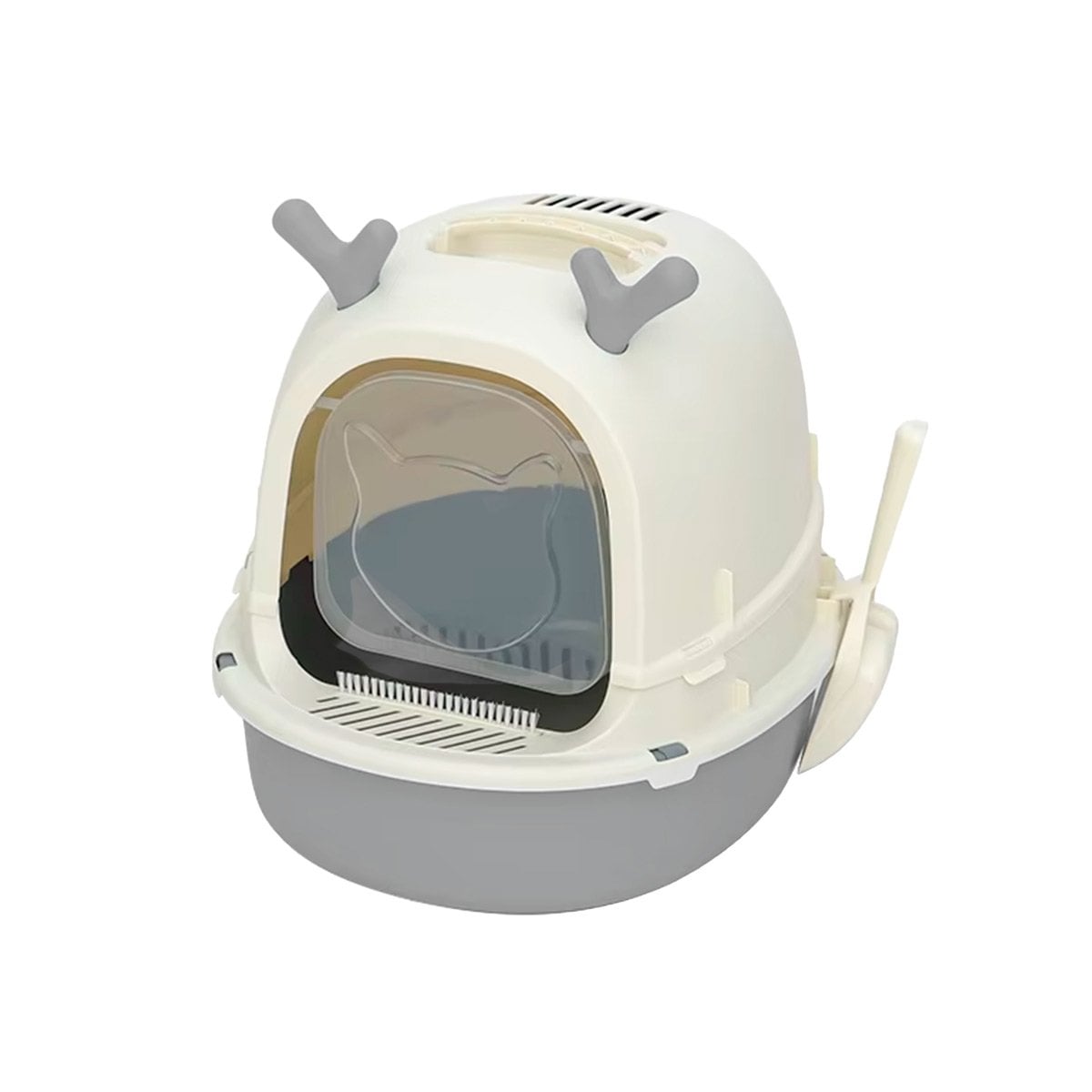 ARENERO ABIERTO RENO 2 EN 1 CON PALA PARA GATO CASA Y+PAPEL REGALO - 1