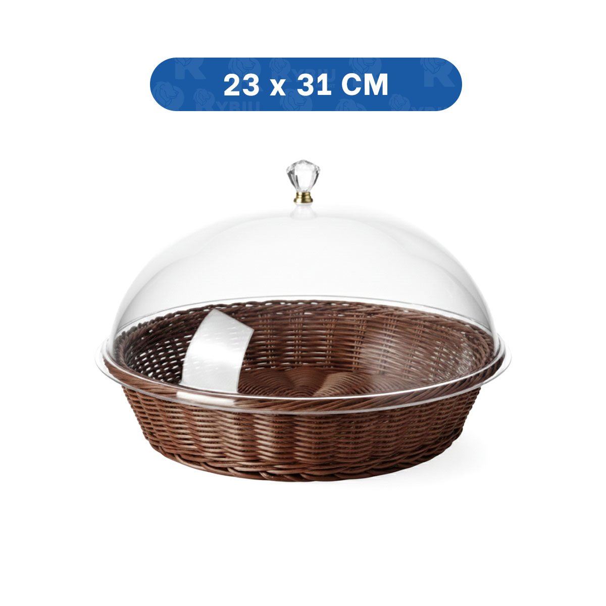 PACK4 CONTENEDOR CON CUPULA COLOR MARRON DE PLASTICO 31X23CM PARA EXHIBIR Y+PAPEL REGALO - 4