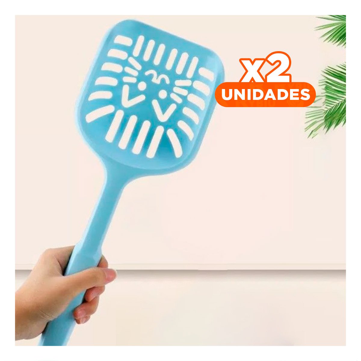 PACK2 CUCHARA FUNCIONAL 40X13CM LIMPIEZA ARENA CELESTE PASTEL Y+REGALO STICKER - 1