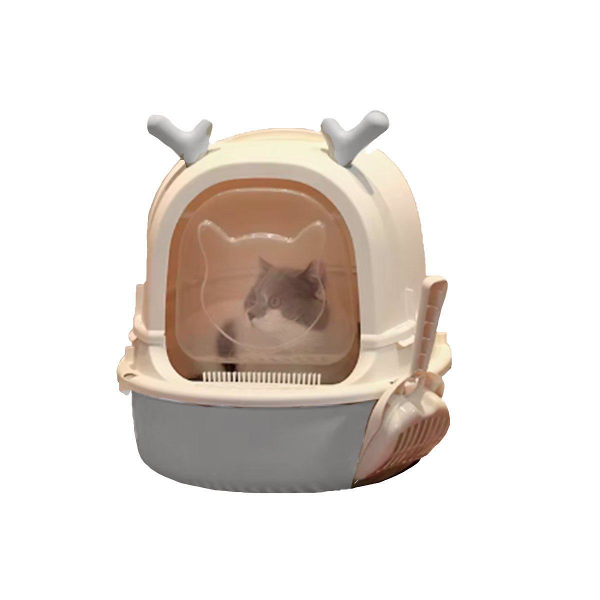 CAJA SANITARIA ABIERTA RENO 2 EN 1 CON PALA PARA GATO HOGAR Y+REGALO STICKER - 3