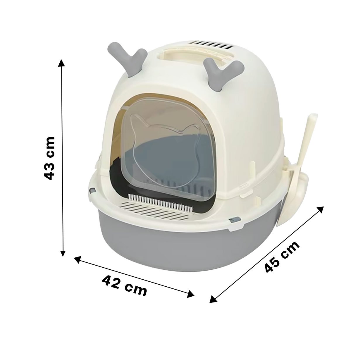 CAJA SANITARIA ABIERTA RENO 2 EN 1 CON PALA PARA GATO HOGAR Y+REGALO STICKER - 4