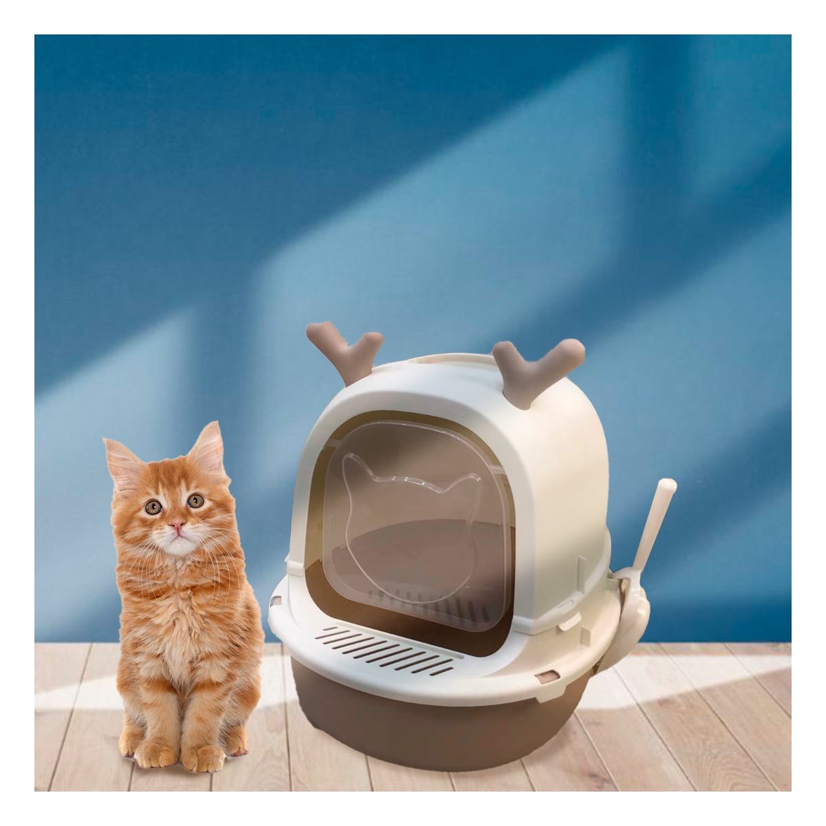 BANO ABIERTO PARA GATO RENO 2 EN 1 CON PALA HOGAR Y+POST IT - 2