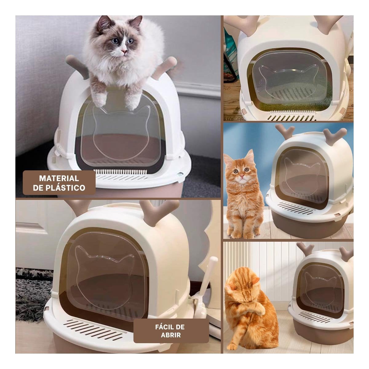 BANO ABIERTO PARA GATO RENO 2 EN 1 CON PALA HOGAR Y+POST IT - 5